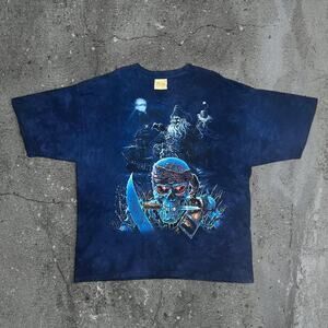 Vintage 2005 the mountain pirates of the dead blue tie dye shirt